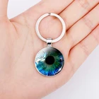 Стимпанк Анатомия брелок для ключей в форме глаза ювелирные изделия арт кулон реалистичный человеческий глаз стеклянный купол Подарочная подвеска-брелок