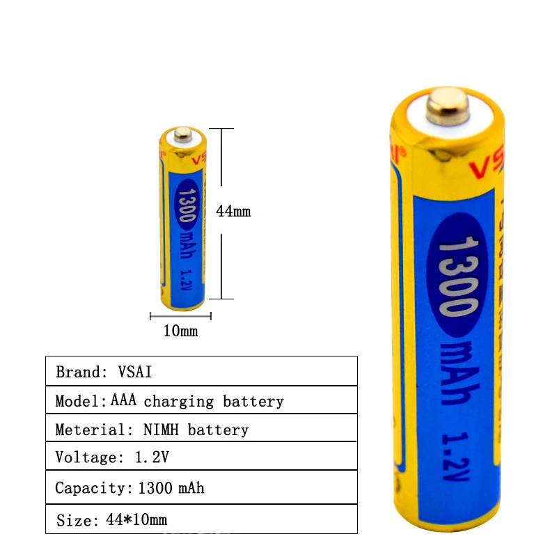 2 шт./лот VSAI AA 1,2 V 1300mAh Ni-MH Аккумуляторная батарея для дистанционного управления микрофоном