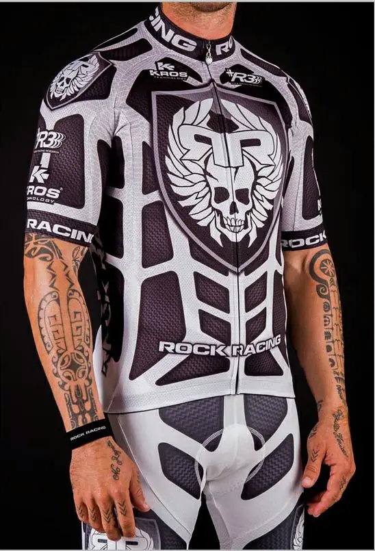 Jersey And Bib Pants Высокое качество Pro Team Rock Racing Bike велосипедная одежда мужская летняя Ropa Ciclismo дышащая с коротким рукавом велосипедные майки наборы - Цвет: Jersey And Bib Pants