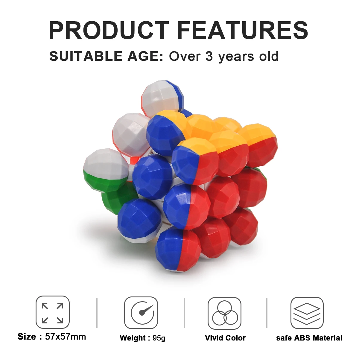 Профессиональный круговой 3*3*3 скоростной мяч магические кубики развивающие