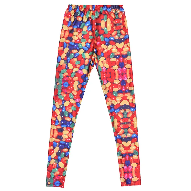 Женские леггинсы модные хит продаж яркие с цифровым принтом штаны тонкие