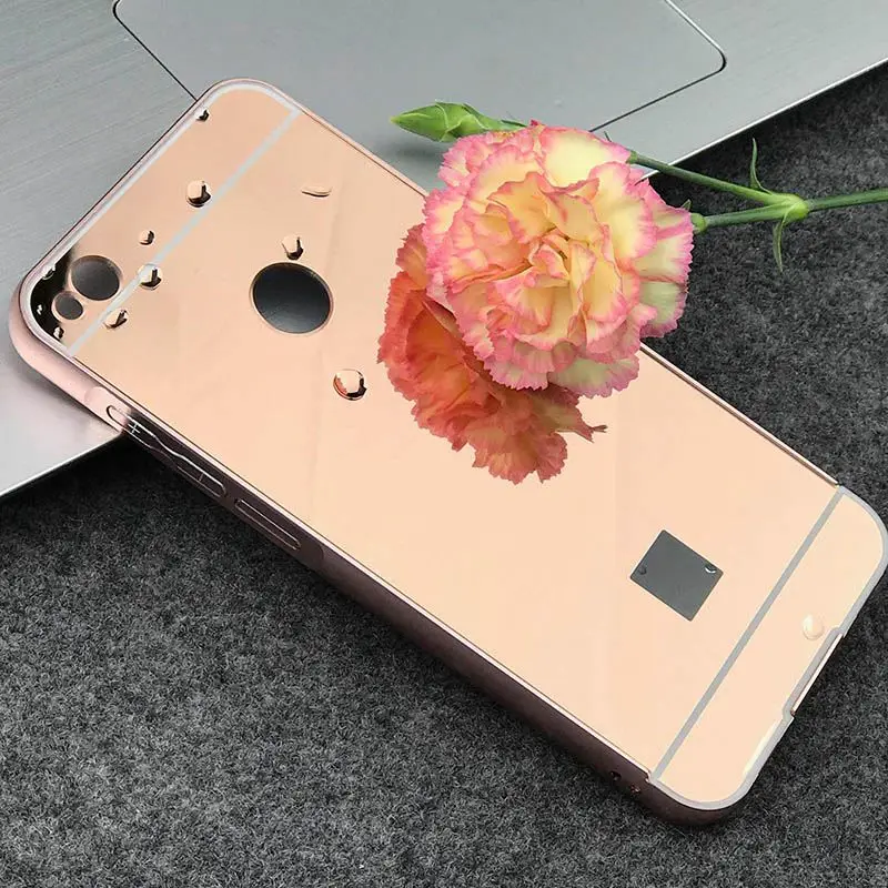 Для huawei P8Lite P9Lite чехол алюминиевая металлическая рамка акриловая зеркальная задняя крышка для huawei P8 Lite /Honor 8 lite чехол