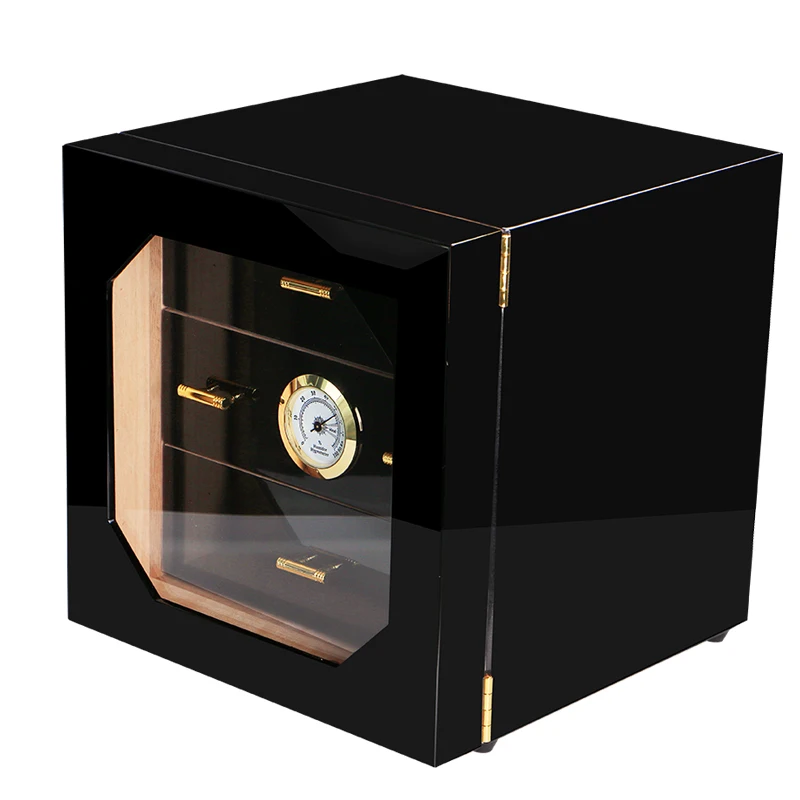 COHIBA черный глянец фортепиано отделка с внутренней отделкой из кедра шкафчик для хранения сигар "humidor" 3 ящика COHIBA ящик для сигар HH-1005B