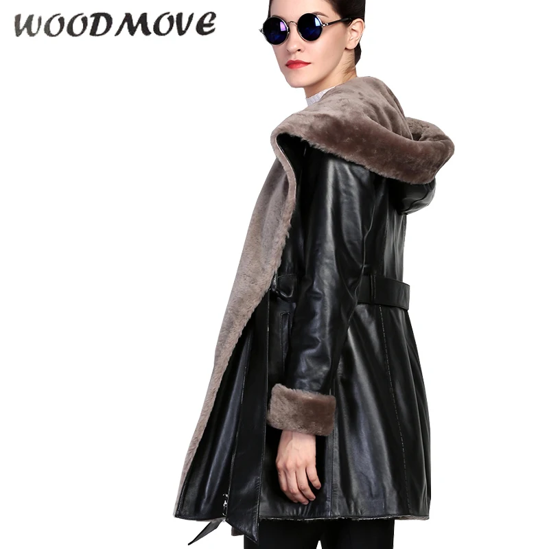 Женская куртка из натуральной искусственной кожи пальто с длинным рукавом
