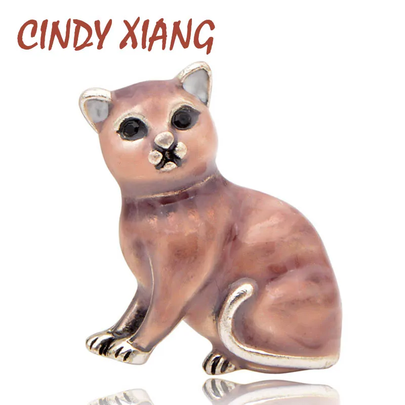 Женская брошь в виде кошечки CINDY XIANG милое украшение маленькой кошки с эмалью
