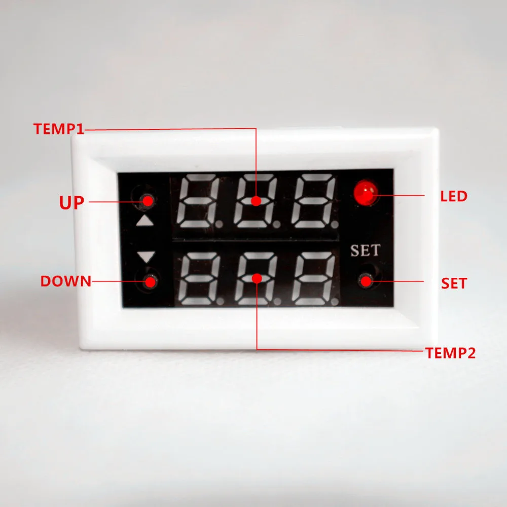 12v Dual display digital thermostat temperature controller Control Relay Switch | Электронные компоненты и