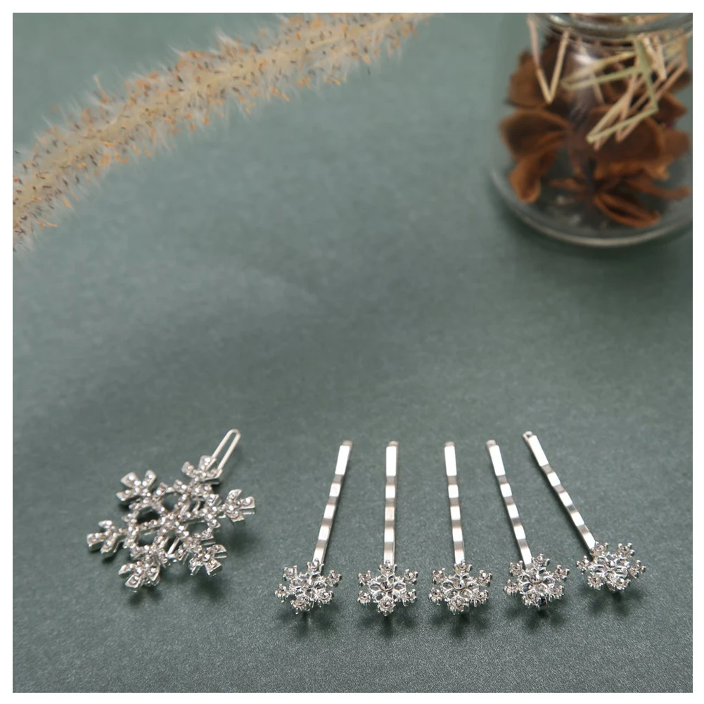 Заколка для волос Стразы Шпилька-Снежинка заколка (5 шт + 1 белая) - купить по