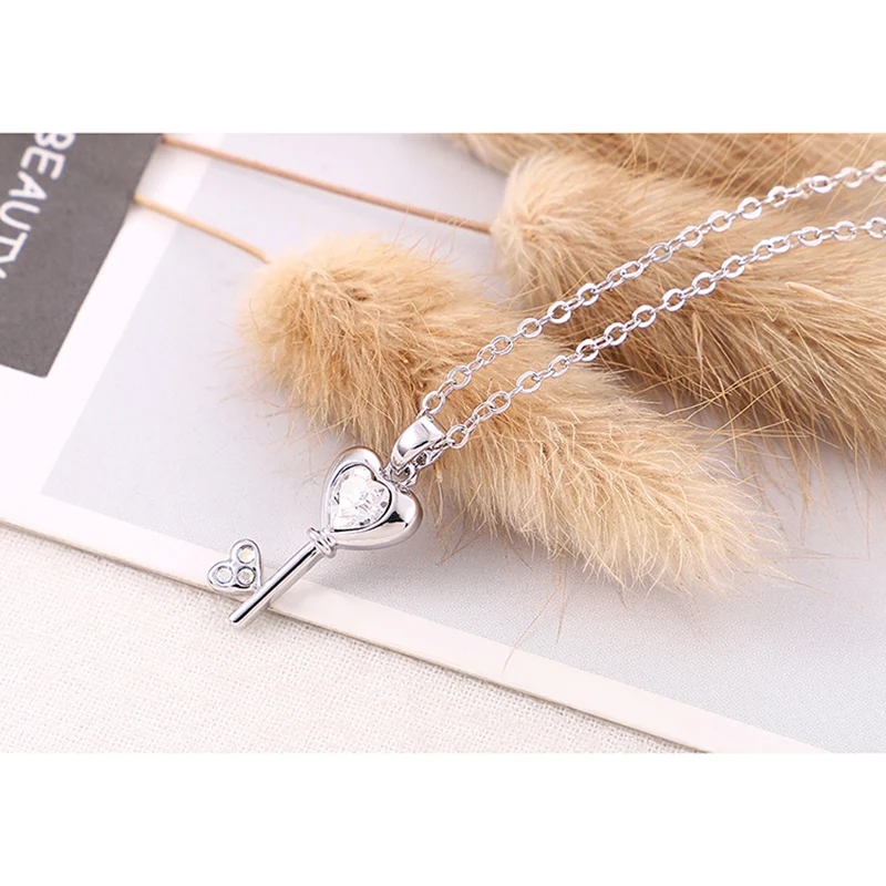 Анка наивысшего рисунок сердечко С украшением в виде кристаллов кулон ожерелье