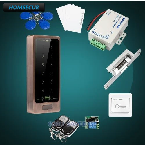 HOMSECUR DIY Красный Бронзовый управление доступом комплект с легкой + Электрический NC