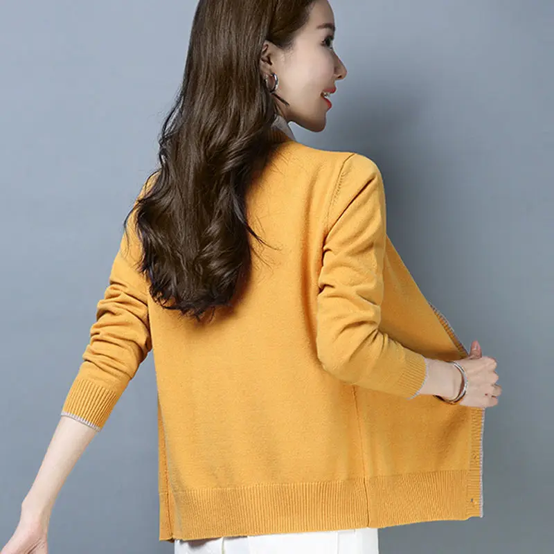 Vangull Autumn Knit Sweater Women 2020 New Spring Harajuku Slim Warm Cardigan College Casual Long Sleeve Winter Coat |