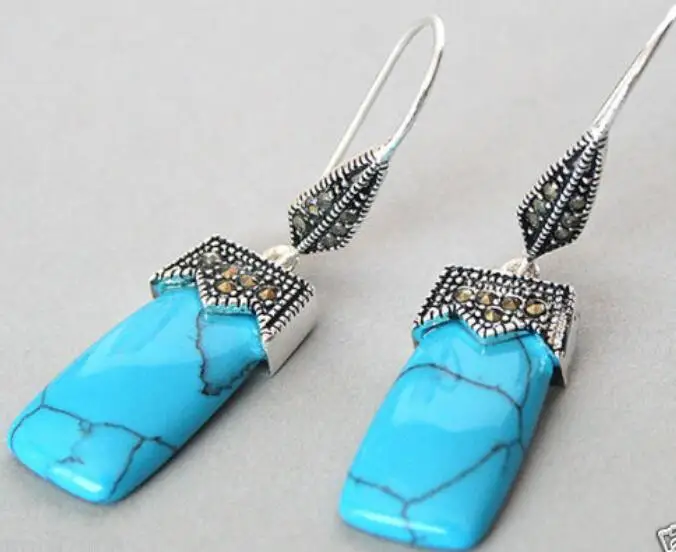 Модные ювелирные изделия серьги из серебра 925 пробы с натуральным камнем и