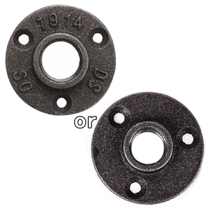 1 шт. 12 дюйма, 34 дюйма, резьбовые железные фитинги для труб, настенное крепление, напольный античный фланец, металлический инструмент, черный