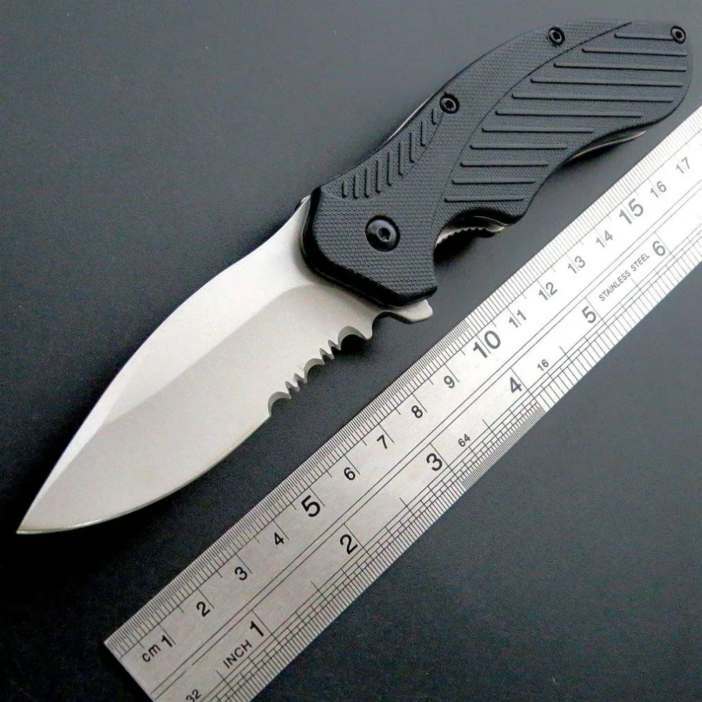 Нож складной уличный резец из зубчатой стали с ручкой стекловолокна 1605ST 8Cr13Mov для