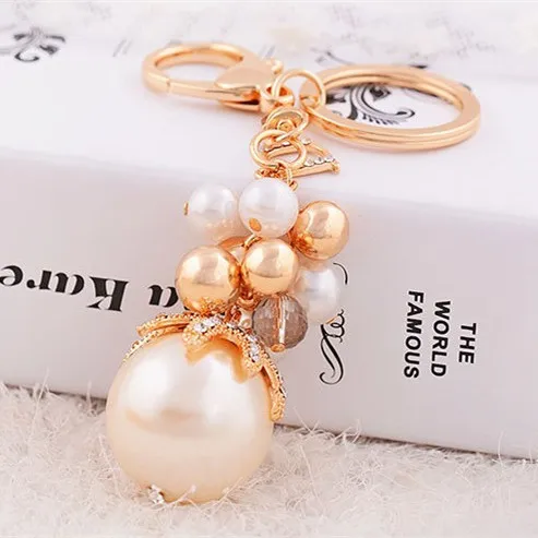 Креативный брелок стразы жемчужные брелки кольцо модная сумка Очаровательные Брелки для автомобиля Брелки Женская сумочка брелок подарок