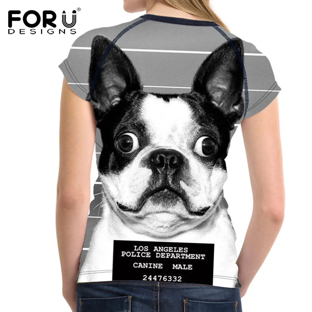 FORUDESIGNS/супер милые футболки с чихуахуа, женские летние топы, футболки с йоркширским принтом, женские модные футболки с бульдогом, Vetement Femme