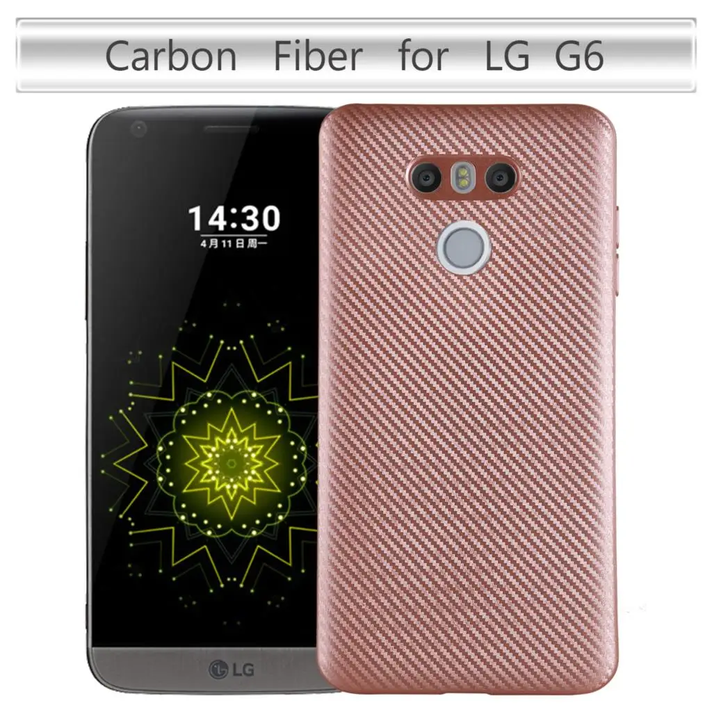 Чехол HATOLY для LG G6 Ультратонкий чехол H870 мягкий ТПУ/углеродное волокно задняя