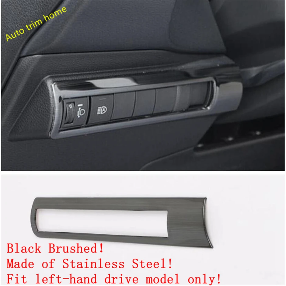 

Interior Refit Kit Headlights Lamp Switch Button Panel Frame Cover Trim Fit For Toyota Corolla 2019 2020 2021 Stainless Steel