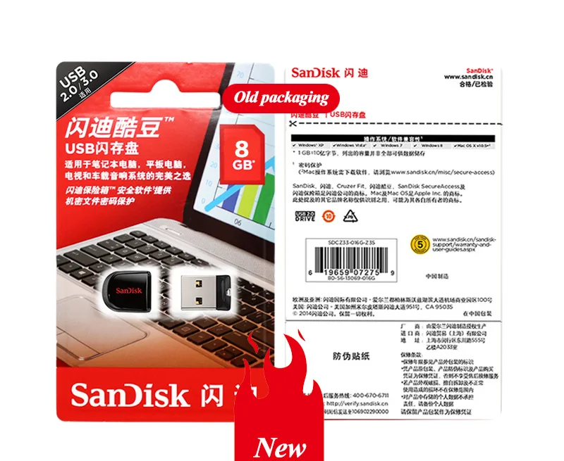 SanDisk CZ33 USB флеш-накопитель 16 ГБ 32 ГБ высокоскоростной USB 2,0 Мини u-диск карта памяти 64 Гб USB флешка