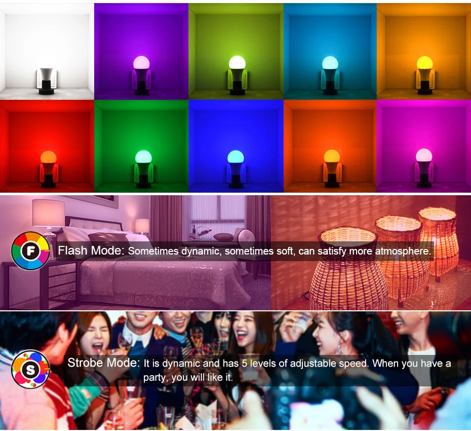 Светодиодный RGB лампочка E27 E14 3 Вт сменная светодиодная лампочка 5 Вт 10 Вт 15 Вт RGBW RGBWW 85-265 в волшебный праздник RGB лампа с ИК-пультом 16 цветов