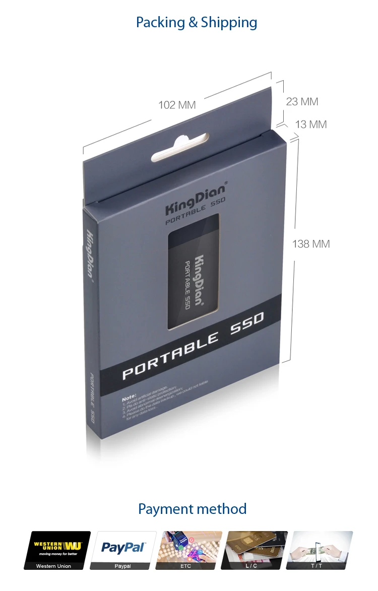 KingDian портативный SSD USB3.0-type-C твердотельный накопитель 500 Гб HD жесткий диск с три года гарантии