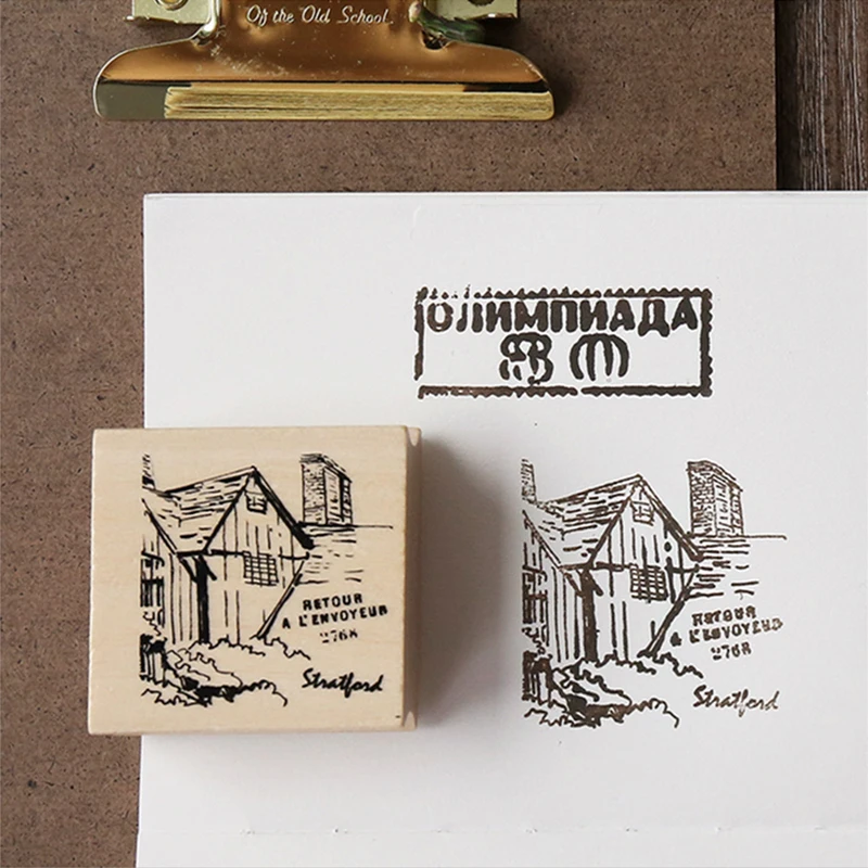 Винтажная дорожная записная книжка Деревянный штамп DIY деревянные резиновые