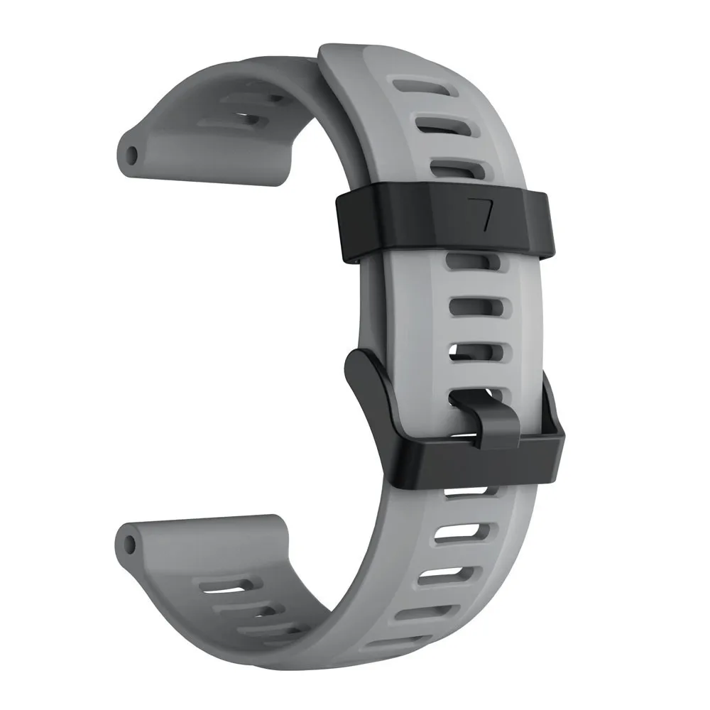 Gray Мягкий силиконовый сменный спортивный ремешок для часов для Garmin Fenix 3 Ремень Металлические наручные часы Браслет замена#15 - Цвет: Gray