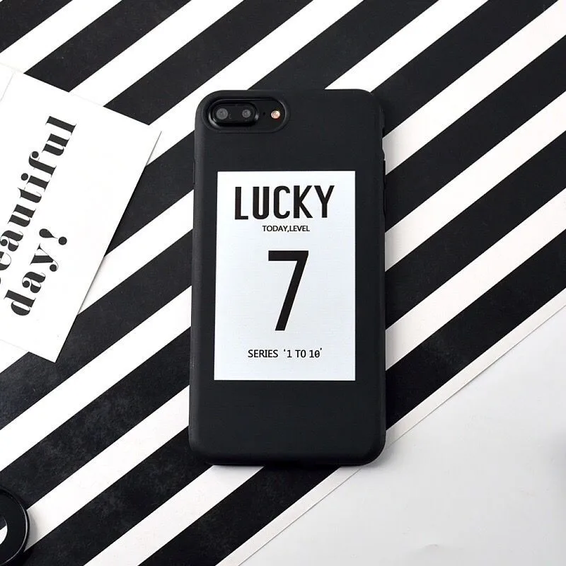 Милый розовый чехол с надписью Lucky Number 7 для iPhone 8 6 6s Plus Ультратонкий Мягкий из ТПУ
