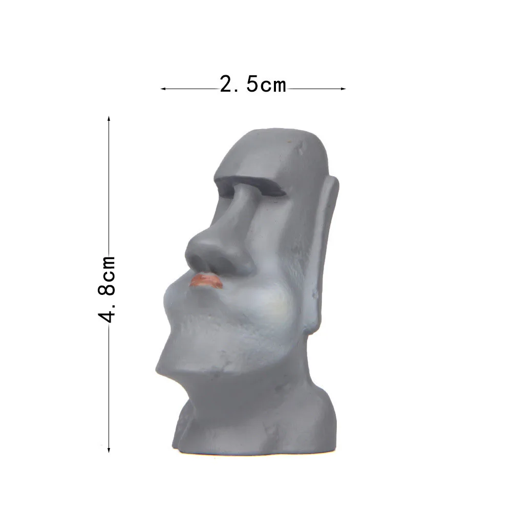 1 шт. каменные статуи Moai, пасхальный остров, забавная миниатюрная статуя из смолы, гигантская статуя, стеклянный орнамент, статуэтка, садовый Сказочный декор, украшение для дома - Цвет: A