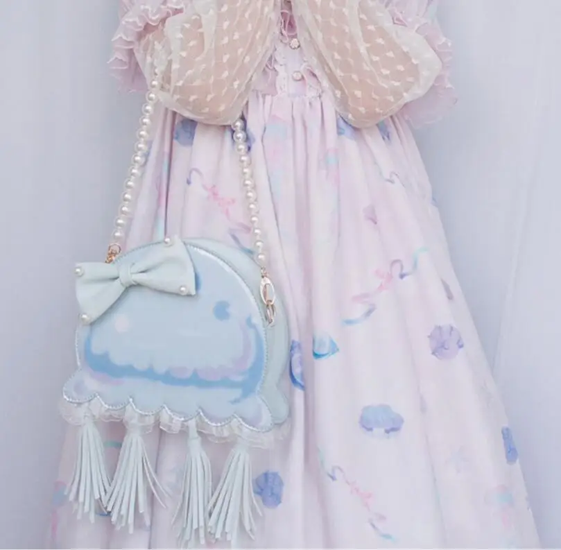 Kawaii для девочек косплей Желейная рыба милый большой бант кисточка дизайн Harajuku