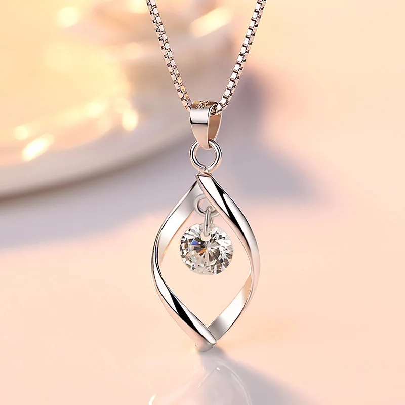 

Simple Water Drop Necklaces for Women 2021 Statement Zircon Stone Pendants Necklace Wedding Bridal Jewelry