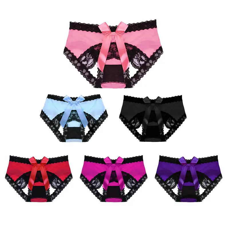 Женские полупрозрачные трусы TiaoBug кружевные Сатиновые с открытой спинкой и