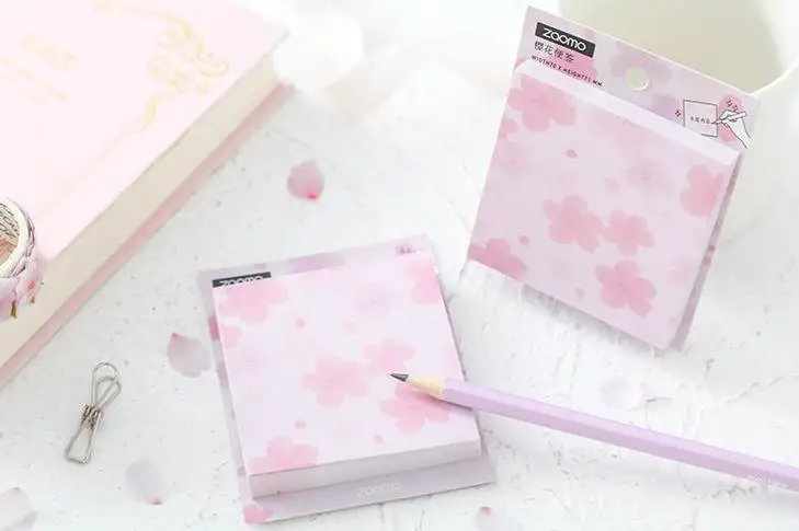 1 шт. Kawaii японский сакура палочка Примечания самоклеющиеся липкие заметки милые блокноты размещенные блокноты наклейки бумага