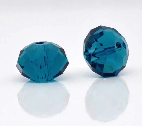 DoreenBeads стеклянные свободные шарики Круглые павлиновые синие граненые прозрачные