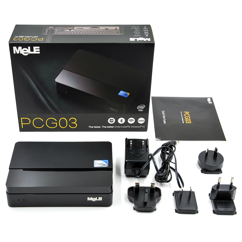 Fanless Windows 10 Mini PC MeLE PCG03 2G 32G Quad Core Intel Atom Z3735F HDMI VGA LAN WiFi USB Bluetooth Kensington Lock Slot | Компьютеры