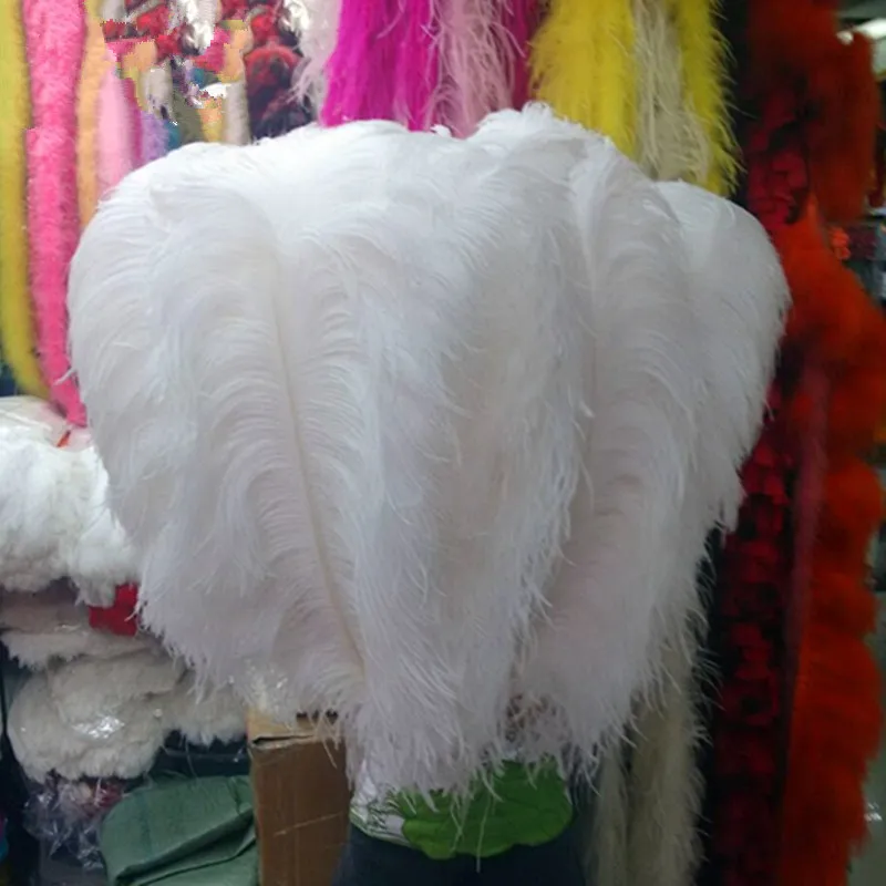 

5 pcs Big pole ostrich feather white plumage 45-50 cm/18-20 inches artware plume handiwork