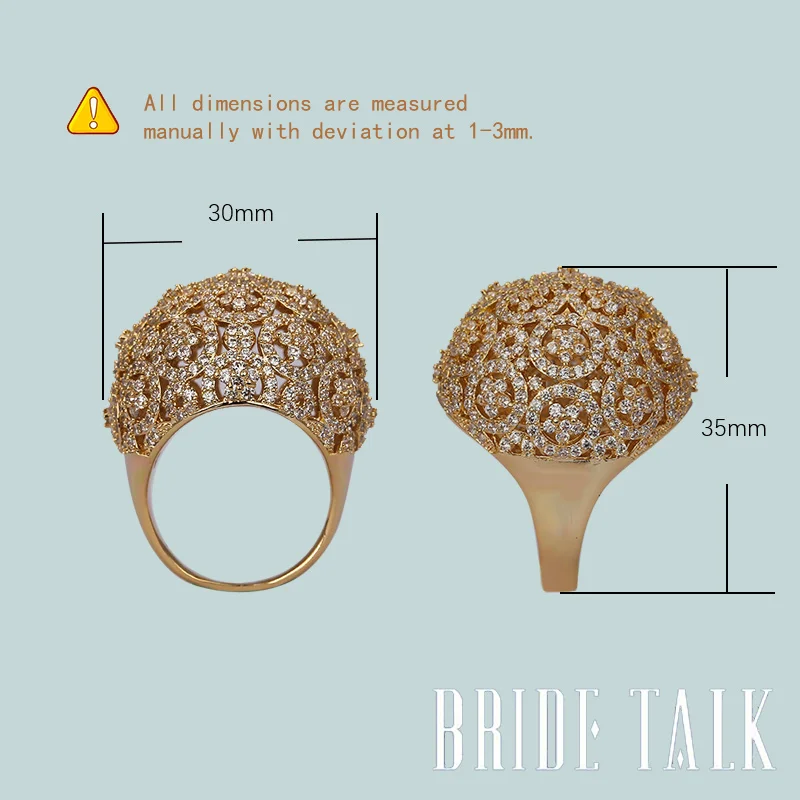 Женское большое свадебное кольцо Bride Talk роскошное с кубическим цирконием подарок