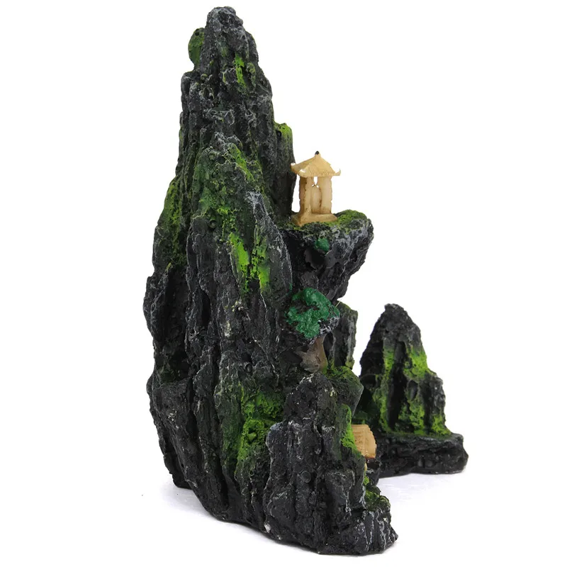 

Mountain Resin View Aquarium Ornament Tree - Rock Cave Stone Decoration Fish Tank