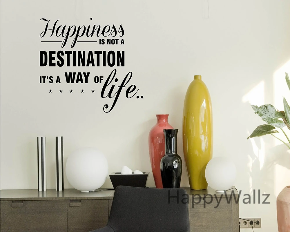 Счастье это образ жизни Мотивационная жизненная цитата Настенная Наклейка