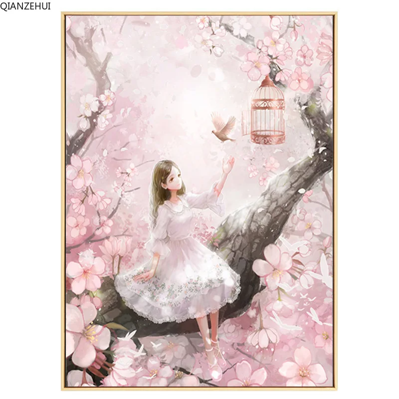 QIANZEHUI &quotсделай сам&quot для девочки с рисунком из мультфильма на Бриллиантовая
