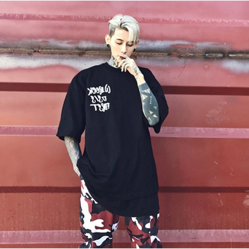 Лето 2017 г. Мода крана Футболка с принтом Хип хоп футболка для Для мужчин и женщин