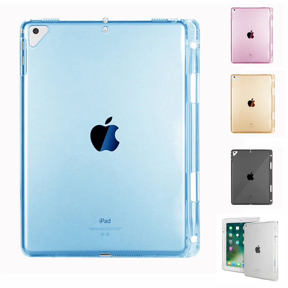 Для iPad 5 6 Air 1 2 чехол с карандашом прозрачный силиконовый для нового 9 7 2017 2018|Чехлы
