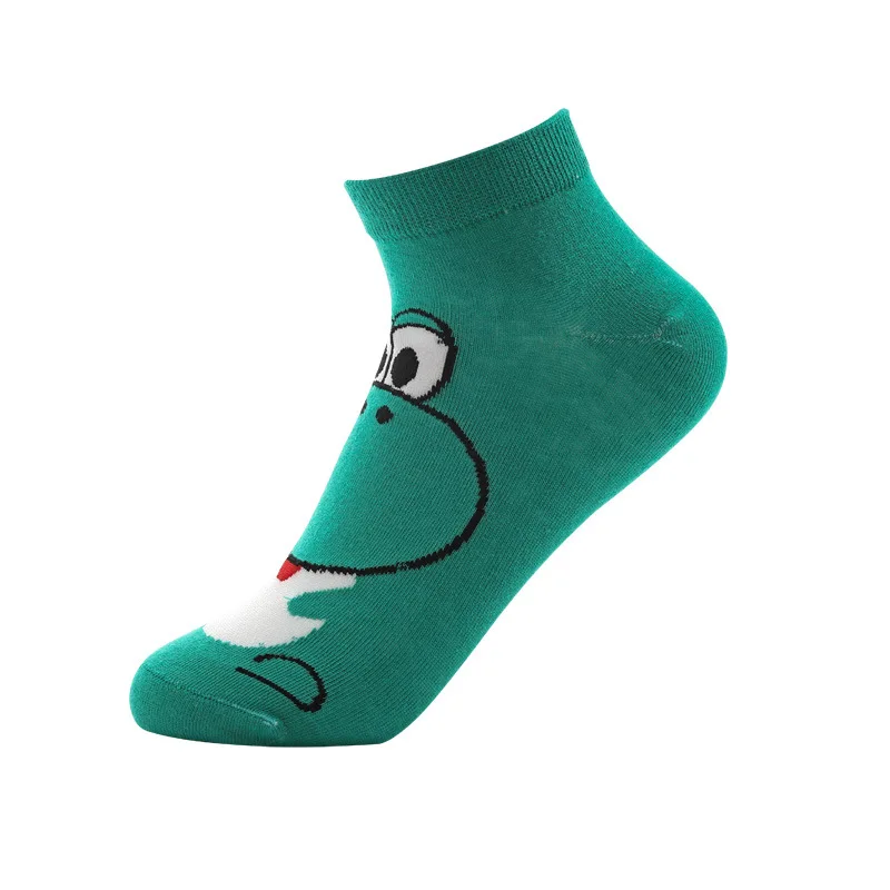 Мужские носки с изображением принцессы динозавра и гриба; хлопковые забавные Носки с рисунком аниме; повседневные милые удобные хлопковые носки в летнем стиле Kawaii