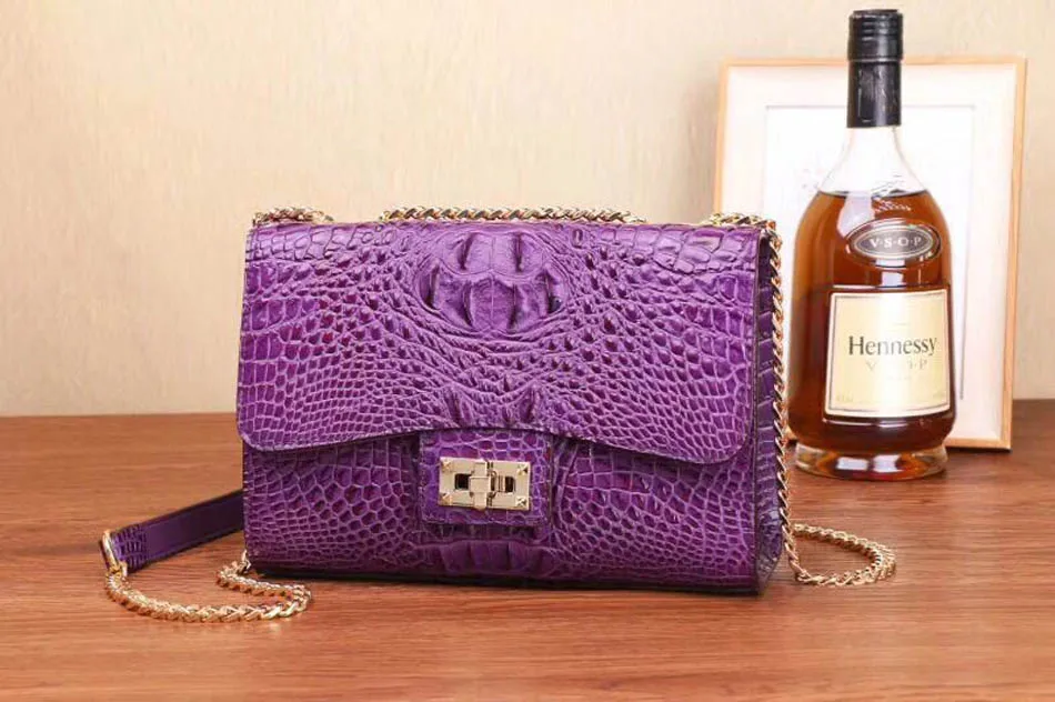 Purple SUWERER новые женские сумки из натуральной кожи модные роскошные сумки через плечо с крокодиловым узором для женщин кожаные сумки - Цвет: Purple