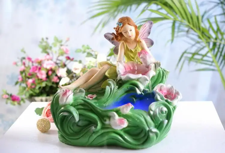 Водяной фонтан увлажнитель украшения подарок свадебный аквариум fairylady цветок Рождество Валентина любителей Ангел Европейский