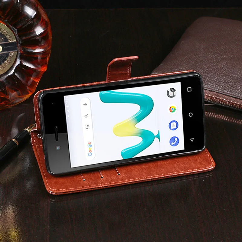 Роскошный кожаный флип чехол для Wiko Sunny 3 Mini задняя крышка защитный телефона Coque