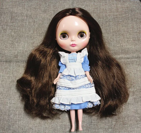 Кукла Blygirl Blyth сине-белая одежда горничной платья фартуки шорты и чулки | Игрушки