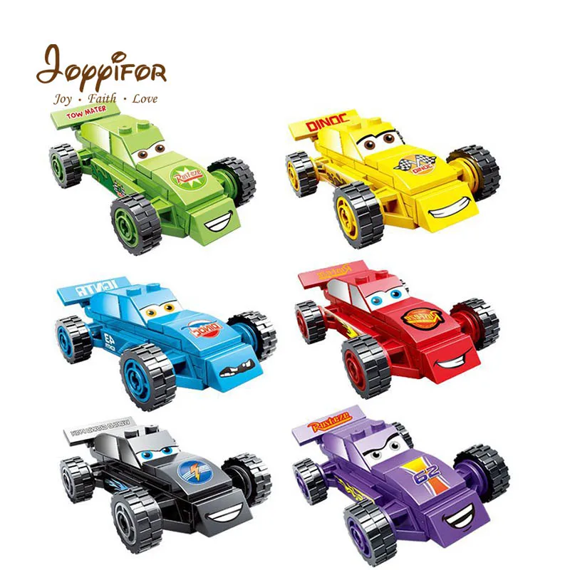 Строительные блоки joyifor 6 шт./компл. для автомобилей Lightning Doctors Mater Smokey гоночный