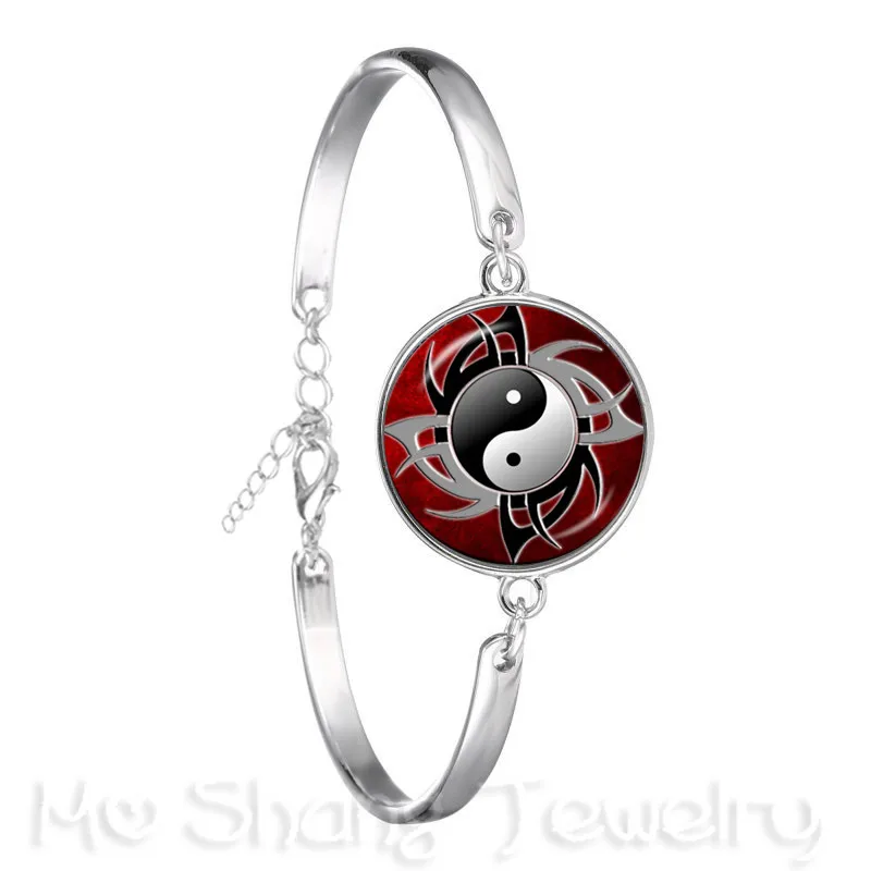 Винтажные аксессуары черно белый крест ювелирные изделия Tai Ji стеклянный кабошон