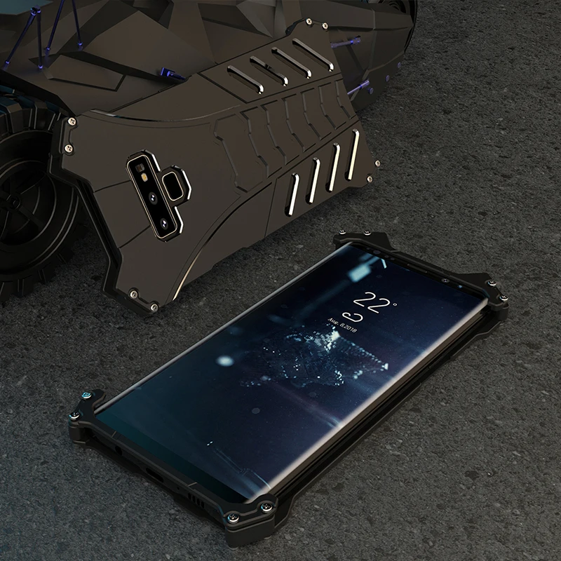 Роскошный бронированный чехол летучая мышь для Samsuang Galaxy S9 S8 Plus Note 8 9 360 полная защита Алюминиевый металлический бампер чехол для Samsuang Note 5