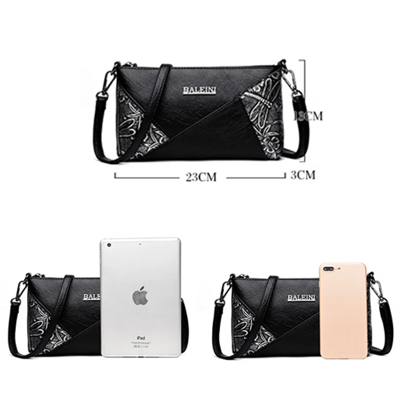 

Women Shoulder Bags Flower Printing Leather Luxury Handbags Ladies Messenger Bag Purse Retro Small Floral Handbag bolsa feminina